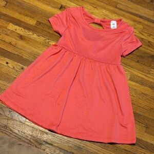 Vibrant Coral Kids Casual Dress